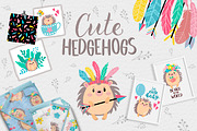 Cute hedgehogs. Kids collection, a Graphic by rinaletters (Thumbnail 1 of 5)