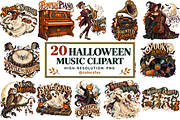 Halloween Music Clipart Bundle, an Object Graphic by Colorsfav (Thumbnail 1 of 7)