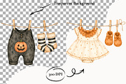 Halloween Clothesline Baby Shower, a Seasonal Illustration by SugarCloudStudioArt (Thumbnail 2 of 5)