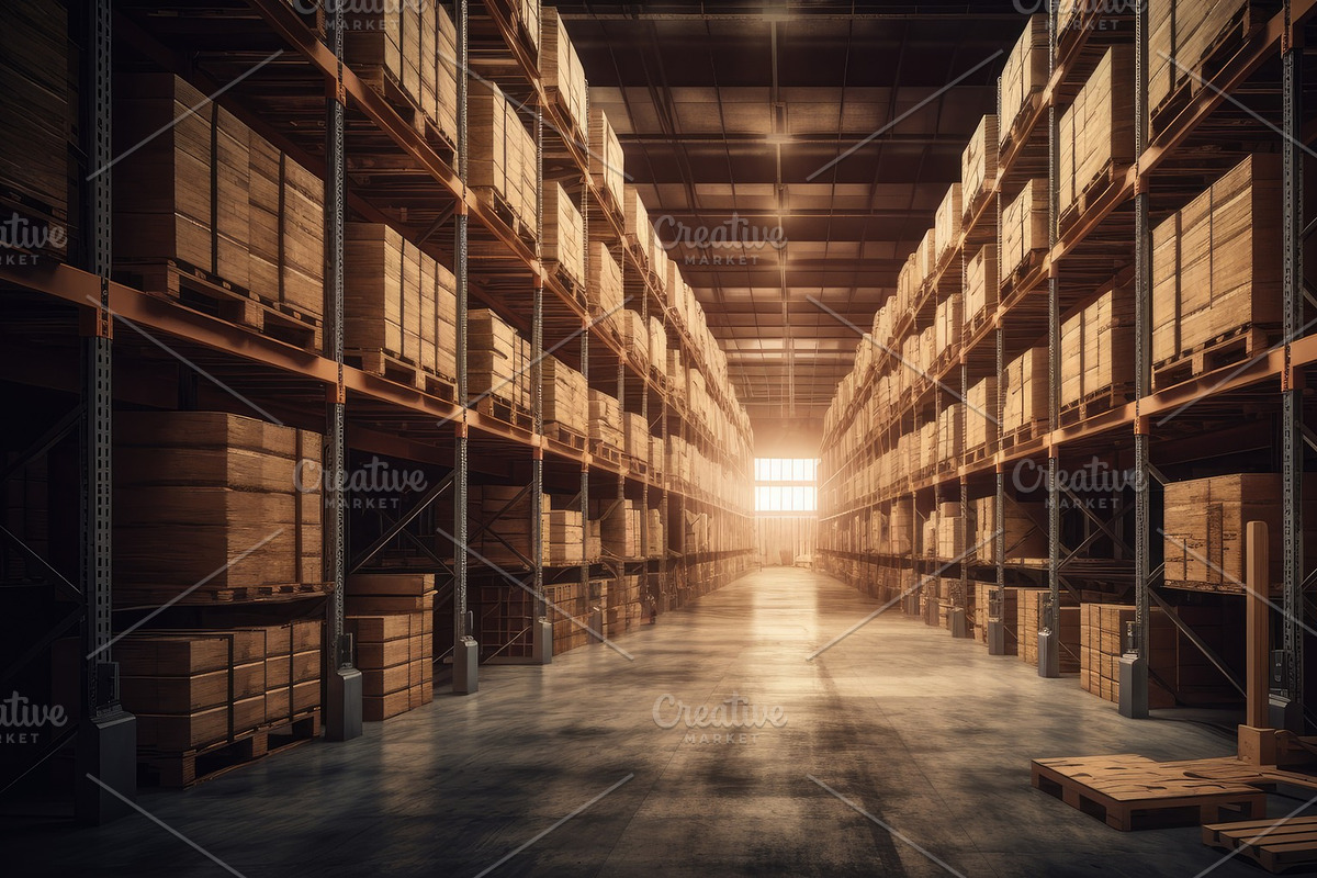 modern warehouse storage of retail shop , Generative AI, a Work Illustration by WindWalker