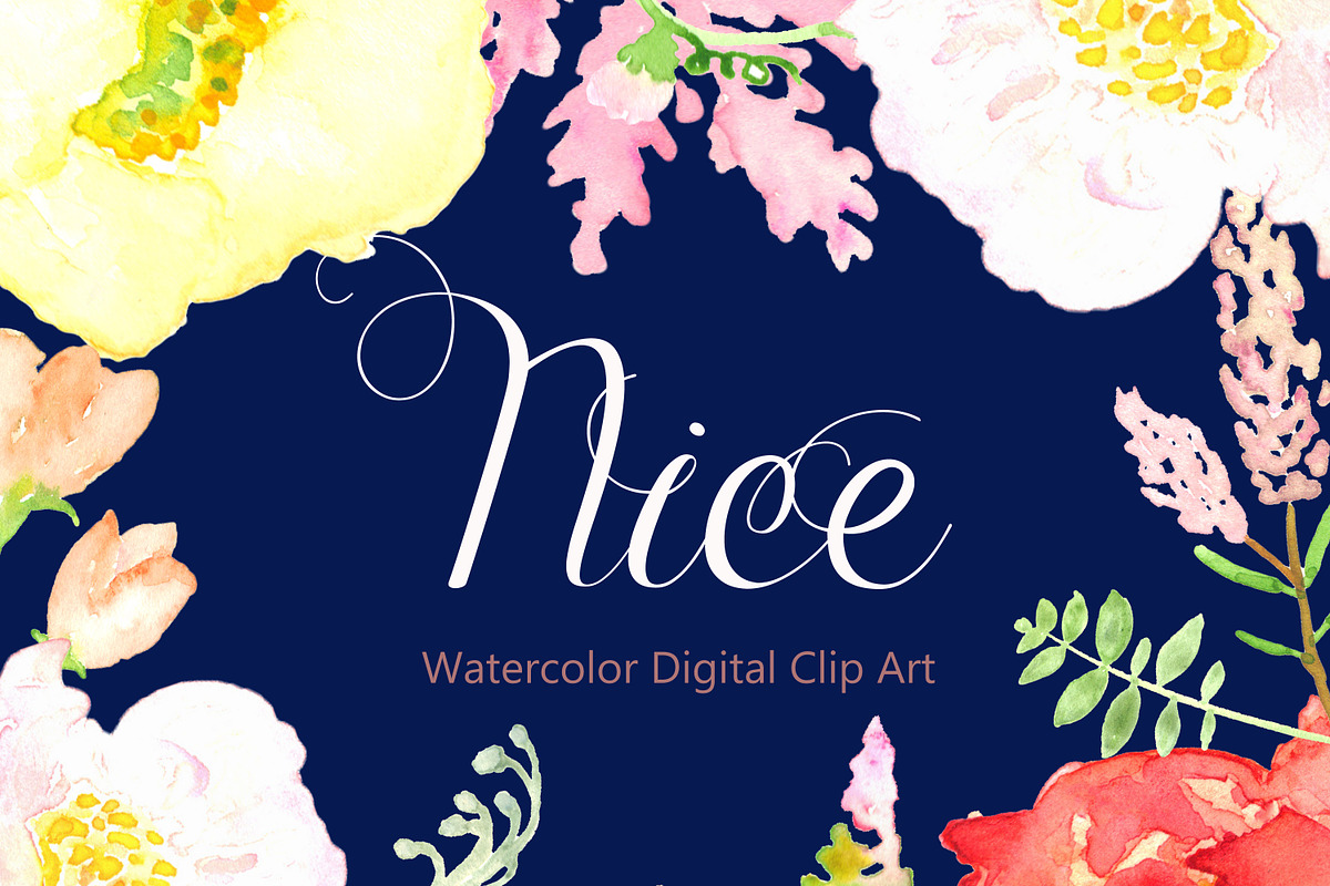 Garden Watercolor flowers, an Illustration by LABFcreations (Photo 3 of 4)