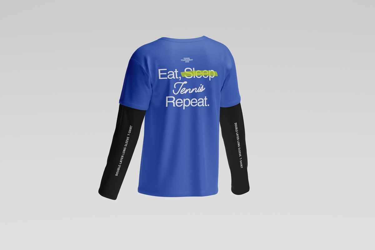 Double Layer Long Sleeve T-shirt, a Shirt Mockup by Momogi (Photo 5 of 8)