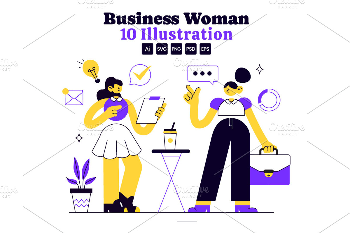 10 Business Woman Illustration, a Person Illustration by denayunebgt (Photo 1 of 4)
