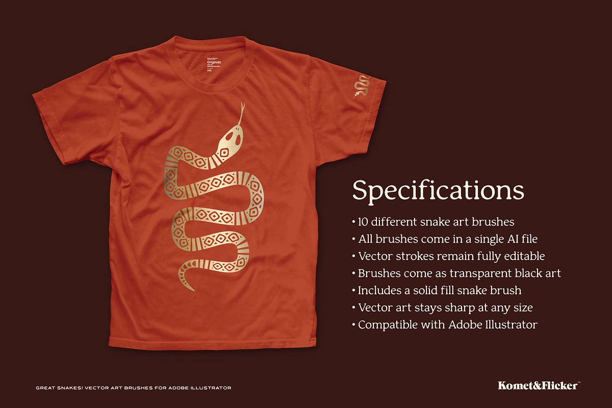 GREAT SNAKES! Vector Art Brushes, a Brush Add-On by Komet & Flicker (Photo 10 of 10)