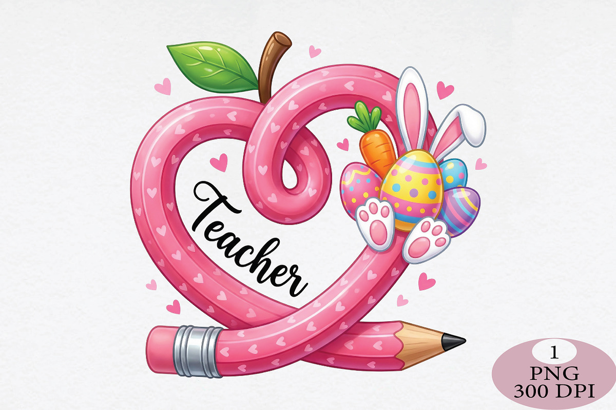 Easter Heart Pencil Png, an Illustration by Daily.Designs (Photo 1 of 5)