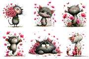Whimsical Spring Cats Clipart Bundle, an Illustration by Dream Creation (Thumbnail 4 of 6)