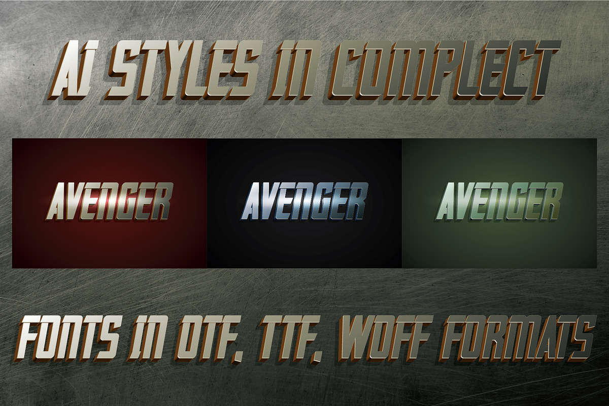 Avenger label typeface preview 3