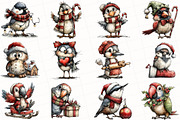 Whimsical Christmas Bird Clipart, an Illustration by OK Design (Thumbnail 3 of 6)