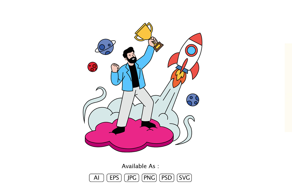 Success and Achievement Illustration, a Person Illustration by Partikusi Design (Photo 1 of 3)