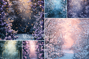 Snowfall Floral Portrait Backdrop, a Background Photo by Winwin Design Art (Thumbnail 7 of 7)