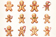Holiday Gingerbread Man with Candy C, an Illustration by CrexoraLab (Thumbnail 3 of 5)