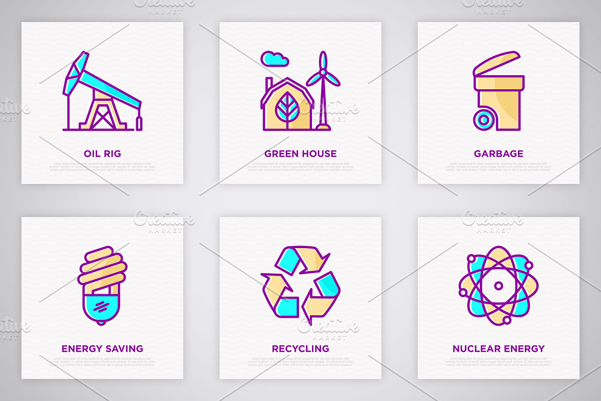 Energy | 16 Thin Line Icons Set, an Outline Icon by Alex Blogoodf (Photo 4 of 9)
