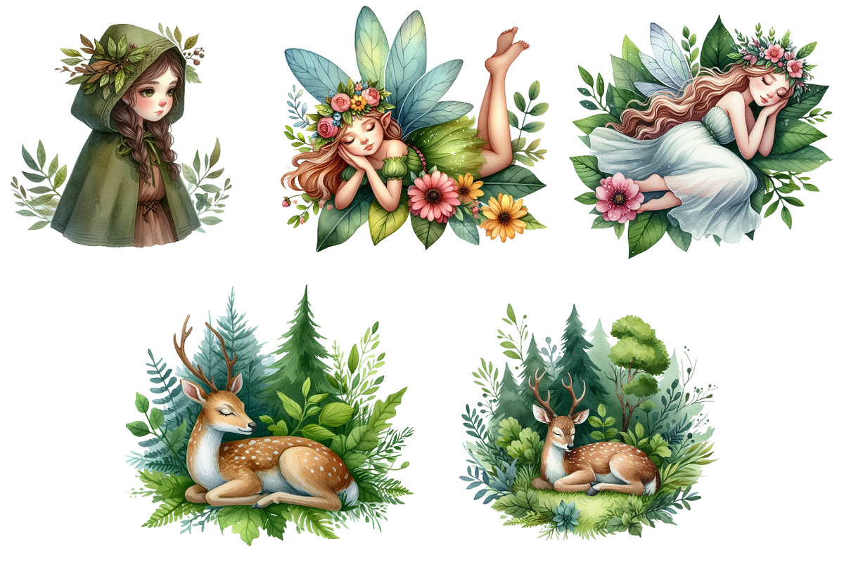 Magic Forest Clipart, an Illustration by CreationArt (Photo 3 of 6)