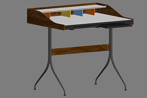 Nelson Swag Leg Desk 3d Model