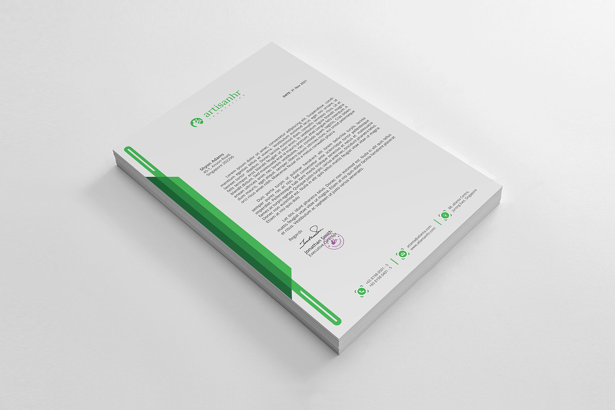 Letterhead Template, a Stationery Template by artisanHR (Photo 3 of 6)