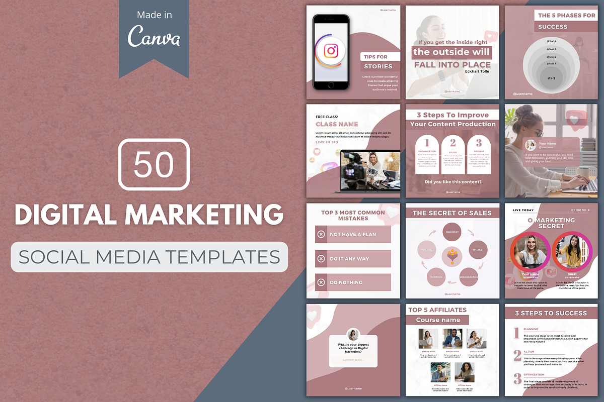 4 in 1 Digital Marketing CanvaBundle, a Social Media Template by Canvagator (Photo 6 of 9)