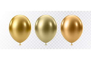 Luxury 3D Gold Realistic Balloons