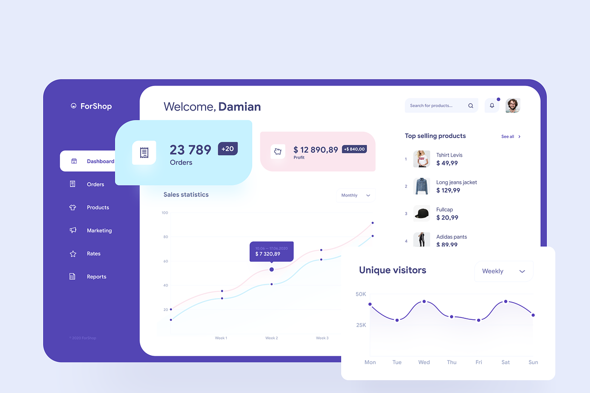 E-commerce dashboard ui template, a Design Template by INDERNEILk (Photo 3 of 4)