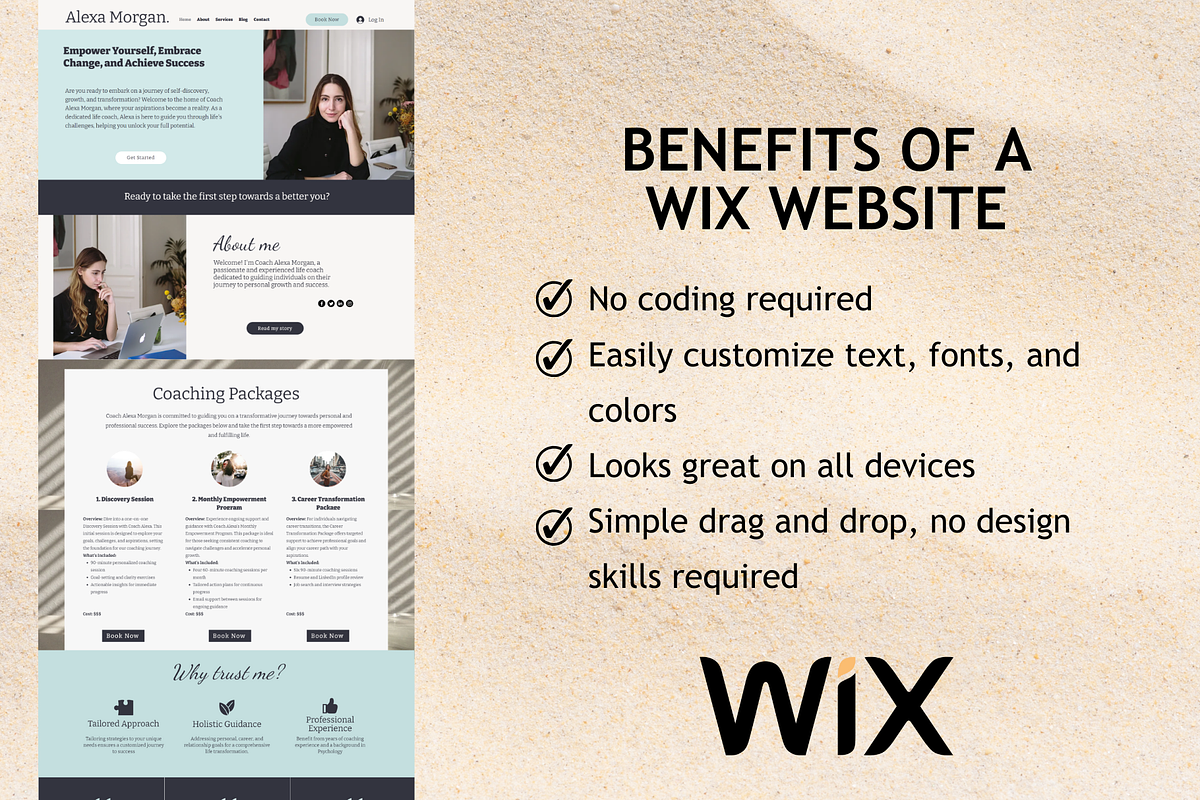 Coaching Wix Website Template, a Wix Template by Mindful Digital Co. (Photo 5 of 10)