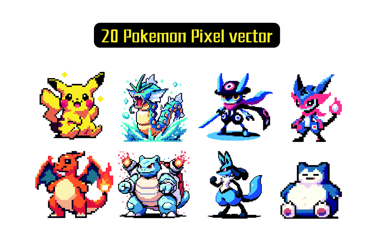 Pokémon Pixel vector, an Animal Illustration by Meoww_Design (Photo 1 of 2)