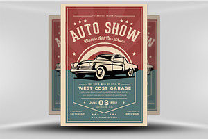 Old Classic Car Show Flyer Template, a Flyer Template by FlyerHeroes