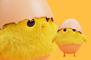 Cute Chicks 3D Characters