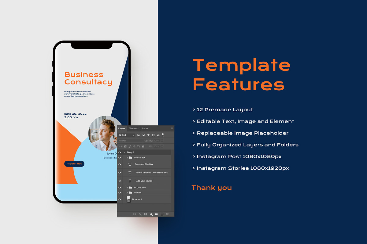 Metrica - Instagram Stories and Post, a Social Media Template by MYDesign (Photo 5 of 5)