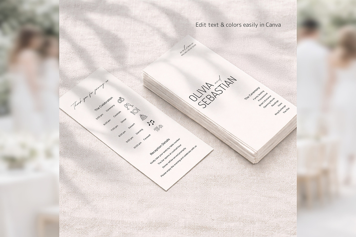 Elegant Wedding Program Canva bd008, a Card Template by TyphoonStudio (Photo 7 of 10)