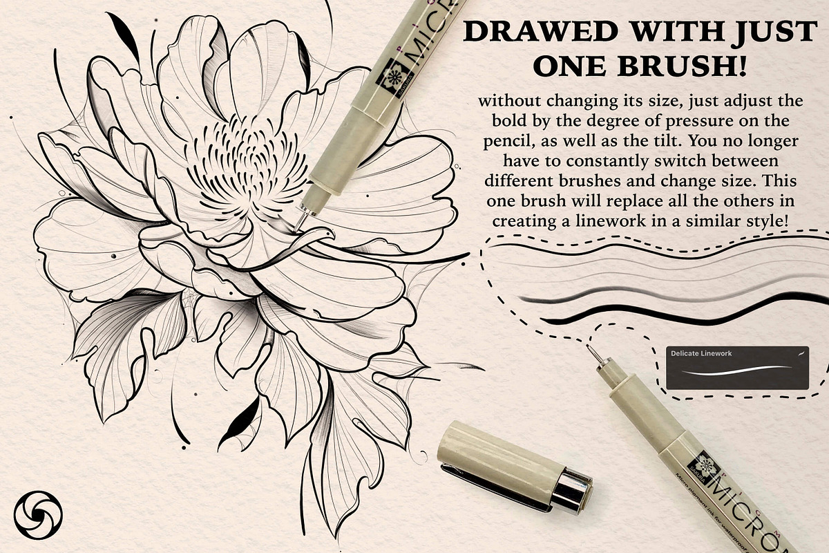 Amazing Fine Line Brushes Procreate, a Brush Add-On by Easy Procreate (Photo 2 of 10)