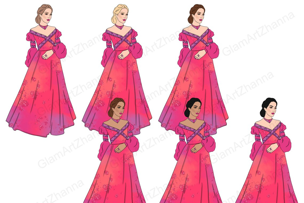 Fairy Tale Girls Clipart, a Person Illustration by GlamArtZhanna (Photo 2 of 4)