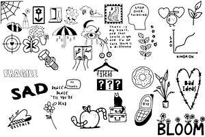 101 Mini Tattoo Procreate Stamps