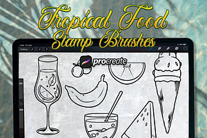 Tropical Food Brush Stamp