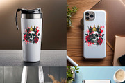 Skull wearing a crown with red rose., a Person Illustration by yod67 (Thumbnail 7 of 7)