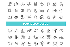 Macro Economy Icons, an Outline Icon by Tettygreen