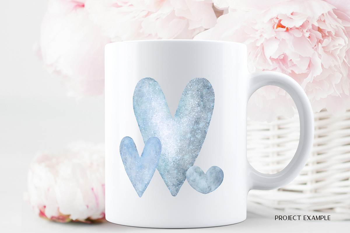 Blue Watercolor Hearts Clipart, a Graphic by Murphy & Frank (Photo 6 of 7)