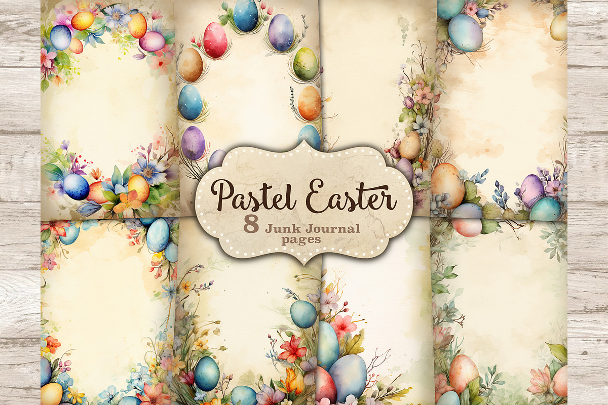 Pastel Easter Ephemera Junk Journal, a Decorative Illustration by GlamArtZhanna (Photo 1 of 9)