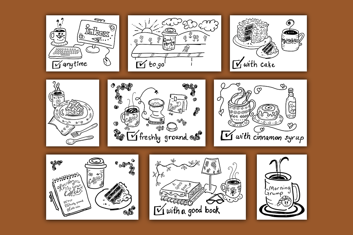 Coffee Break Illustrations, an Illustration by AJ Doodles (Photo 4 of 15)