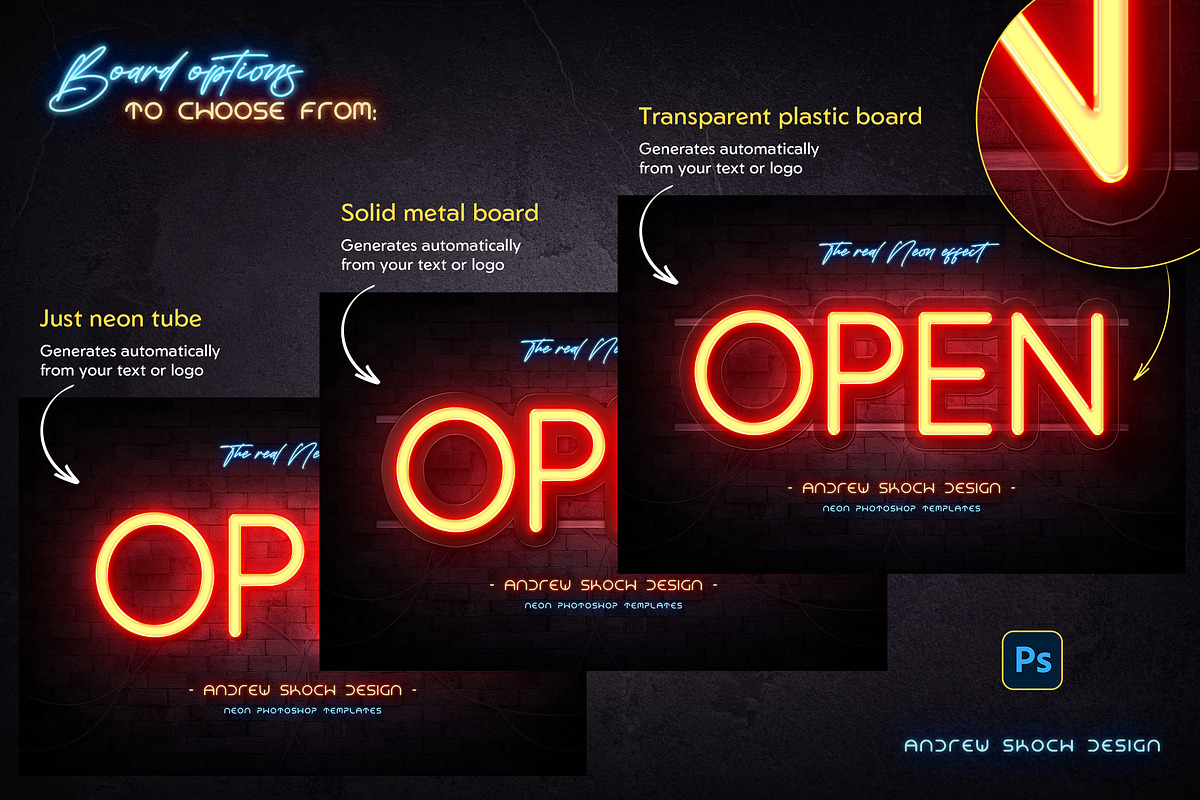 Real Neon Photoshop Effect, a Brushes & More by Andrew Skoch Design (Photo 5 of 8)