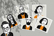 Hand drawn diverse faces, a Person Illustration by Huza Studio (Thumbnail 4 of 8)