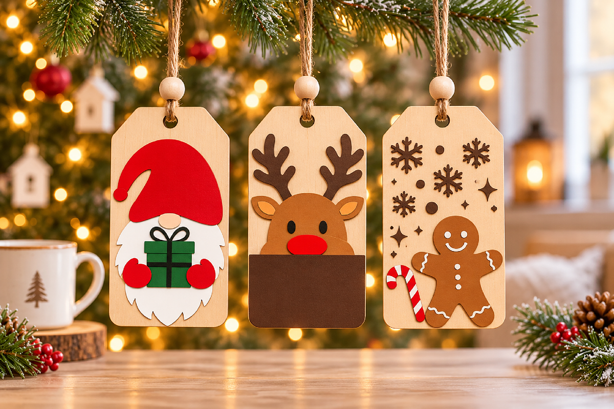 Christmas Gift Tag 3D SVG Bundle, an Object 3D Model by Canvas Craft (Photo 3 of 4)
