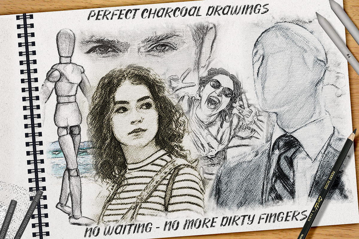 25 Master Class Charcoal Effects, an Action Add-On by Pencil Pixels (Photo 1 of 16)