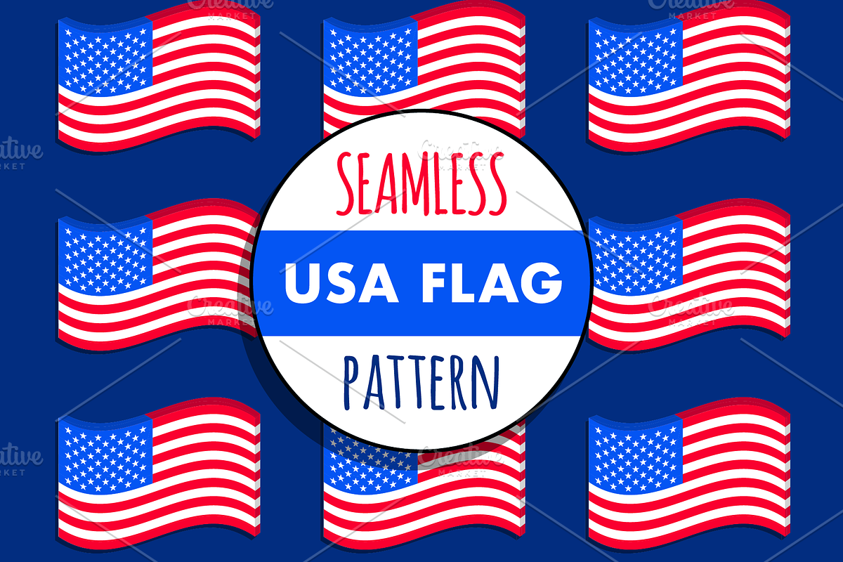 Seamless American Flag Pattern, a Pattern Graphic by Queen of Infographics (Photo 1 of 2)