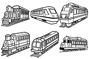 variety of differently styled train, an Object Graphic by Billah Hub