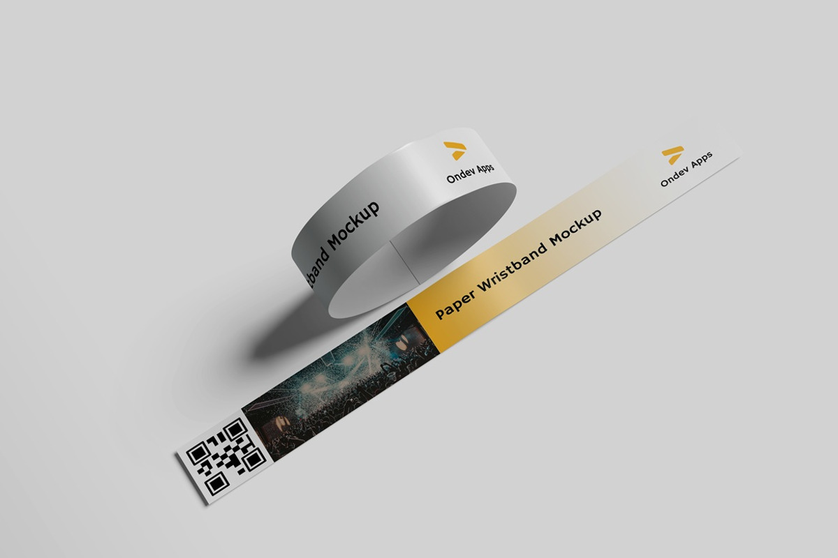 Paper Wristband Mockup, a Merchandise Mockup by Akaimockup (Photo 2 of 5)