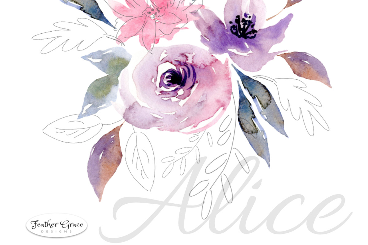 Pink Florals, Roses, Bouquets, an Illustration by Feather Grace Designs (Photo 2 of 11)