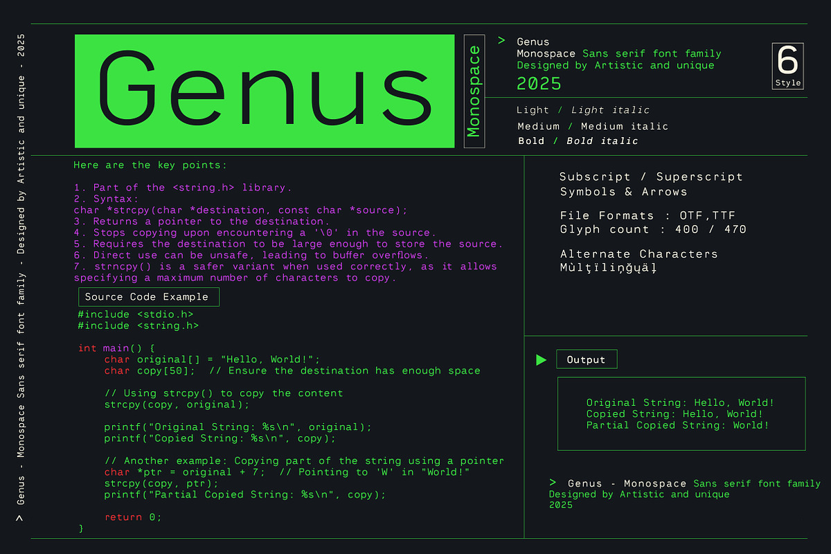 Genus - Monospace Sans Serif Font, a Sans Serif Font by Artistic & Unique (Photo 6 of 15)