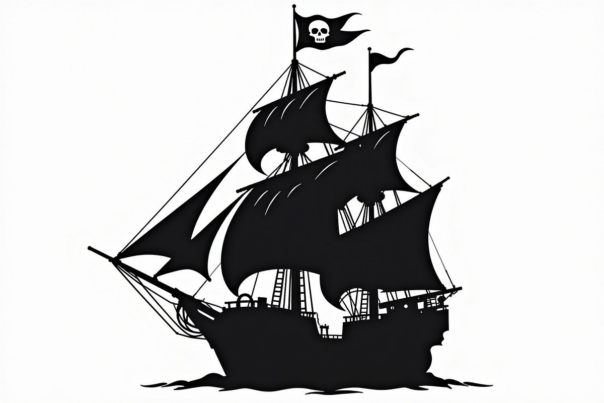Pirate Ship Silhouette Bundle, an Illustration by jahid234 (Photo 6 of 9)