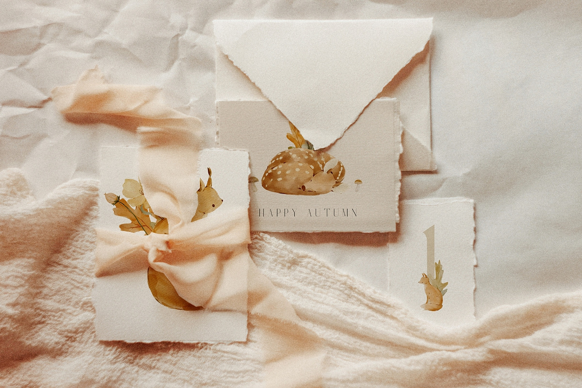 Woodland Watercolor Autumn Set, an Animal Illustration by Jenteva Art (Photo 2 of 15)
