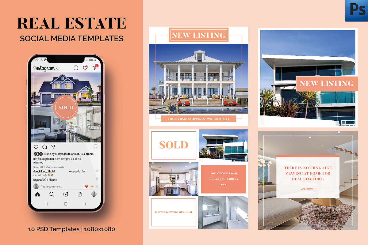 Real Estate - Social Media Templates, a Social Media Template by Carlos Fernando (Photo 2 of 3)