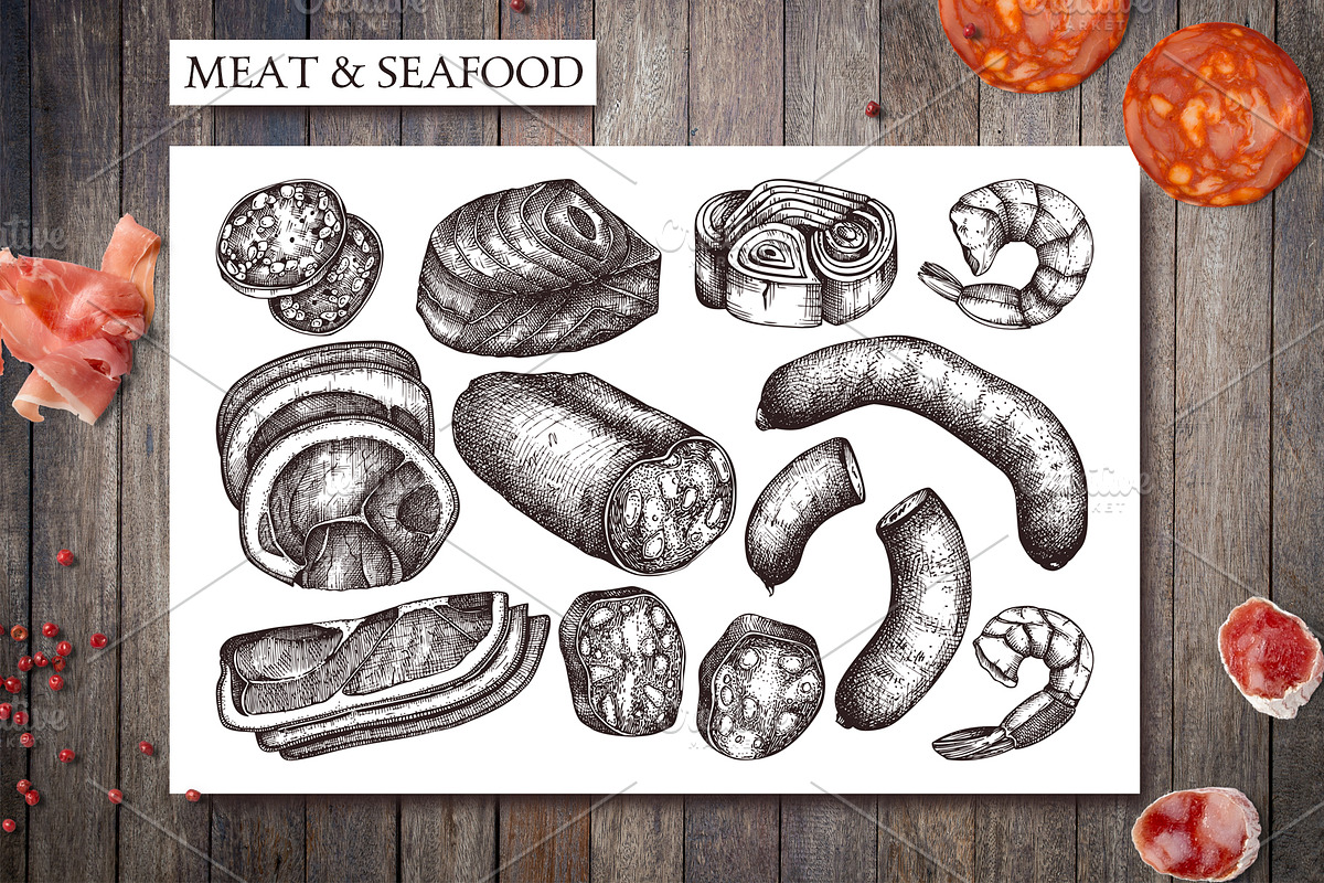 Hand-Drawn Pizza Ingredients Vectors, a Food Illustration by Yevheniia (Photo 5 of 14)